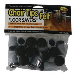 Chair Tips with Felt – Slip - On Floor Savers (16 - Pack) - Online Supply Closet