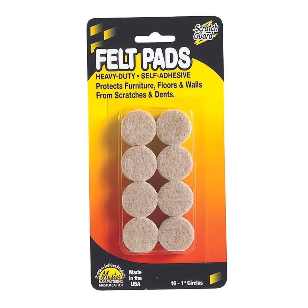 Felt Circles, 1" Dia., Self - adhesive, Beige, 16/Pack - Online Supply Closet