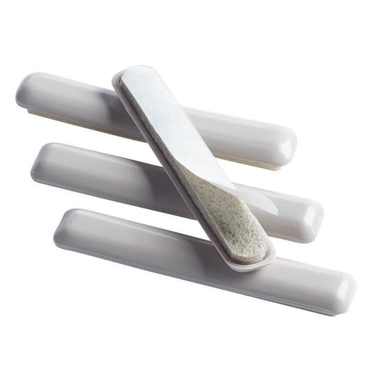 Furniture Sliders, 3/4" x 4" Strips, Self - adhesive, Beige, 4/Pack - Online Supply Closet