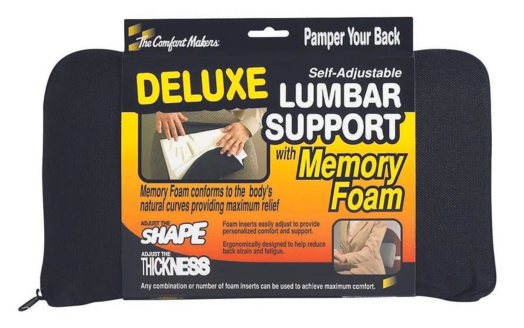 The ComfortMakers Adjustable Lumbar Support – Standard & Deluxe | Master Manufacturing - Online Supply Closet