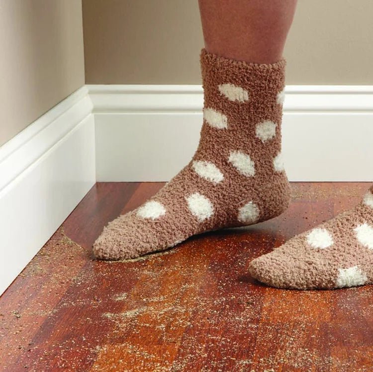 CleanGreen® Microfiber Cleaning & Dusting Socks | Charcoal & Beige - Online Supply Closet