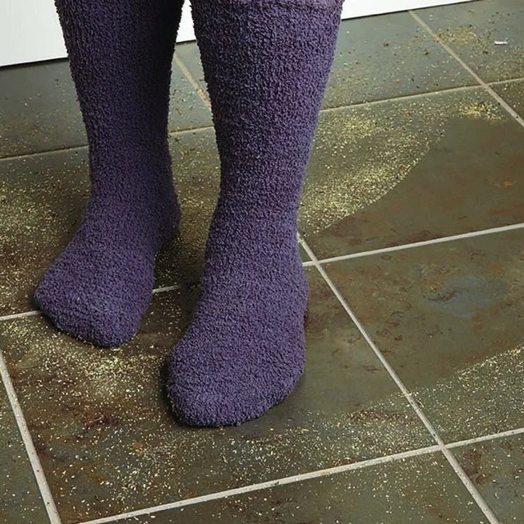 CleanGreen® Microfiber Cleaning & Dusting Socks | Charcoal & Beige - Online Supply Closet