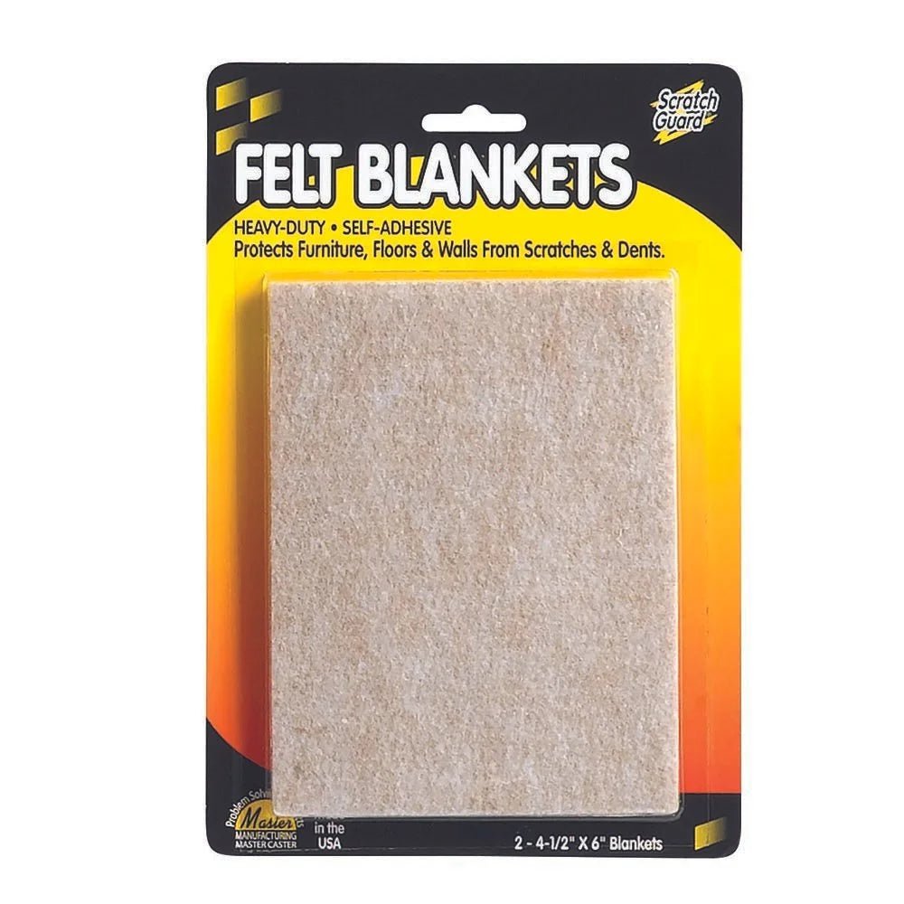 Felt Pads, 4 - 1/2" x 6", Self - adhesive, Beige, 2/Pack - Online Supply Closet