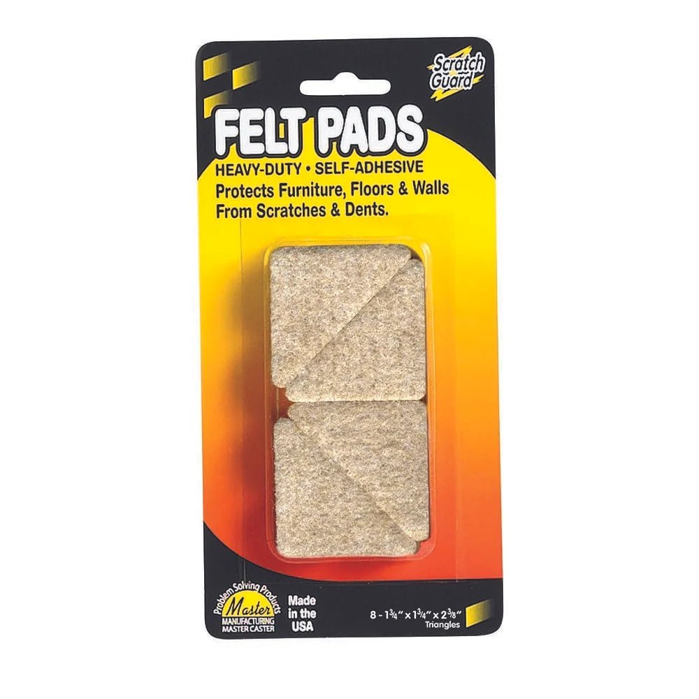 Felt Triangles, Self - adhesive, Beige, 8Pack - Online Supply Closet