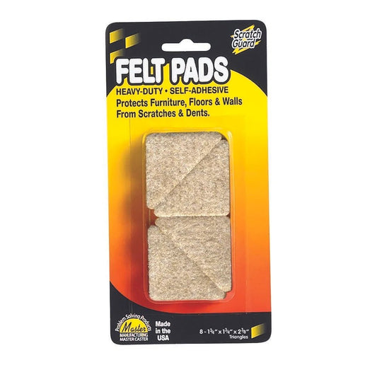 Felt Triangles, Self - adhesive, Beige, 8Pack - Online Supply Closet