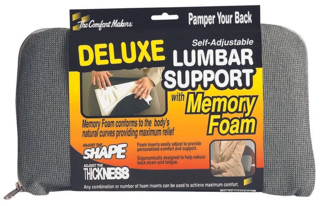 The ComfortMakers Adjustable Lumbar Support – Standard & Deluxe | Master Manufacturing - Online Supply Closet