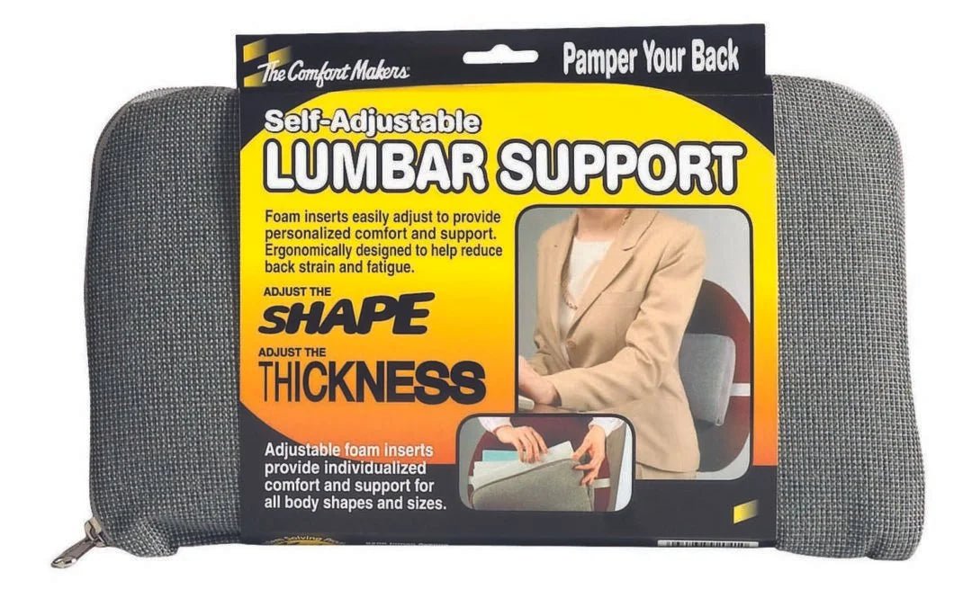The ComfortMakers Adjustable Lumbar Support – Standard & Deluxe | Master Manufacturing - Online Supply Closet